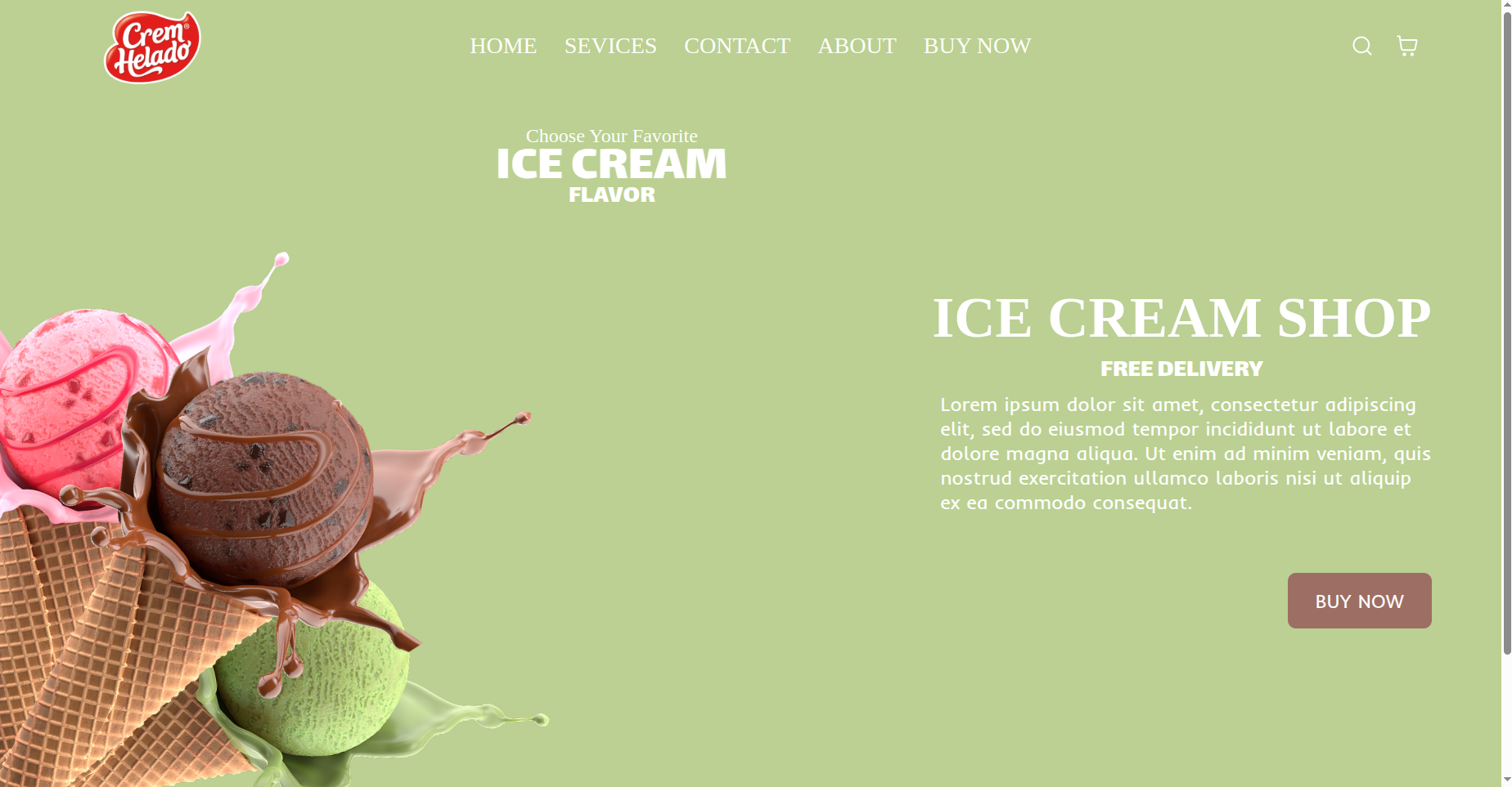 Ice Cream Landing Page